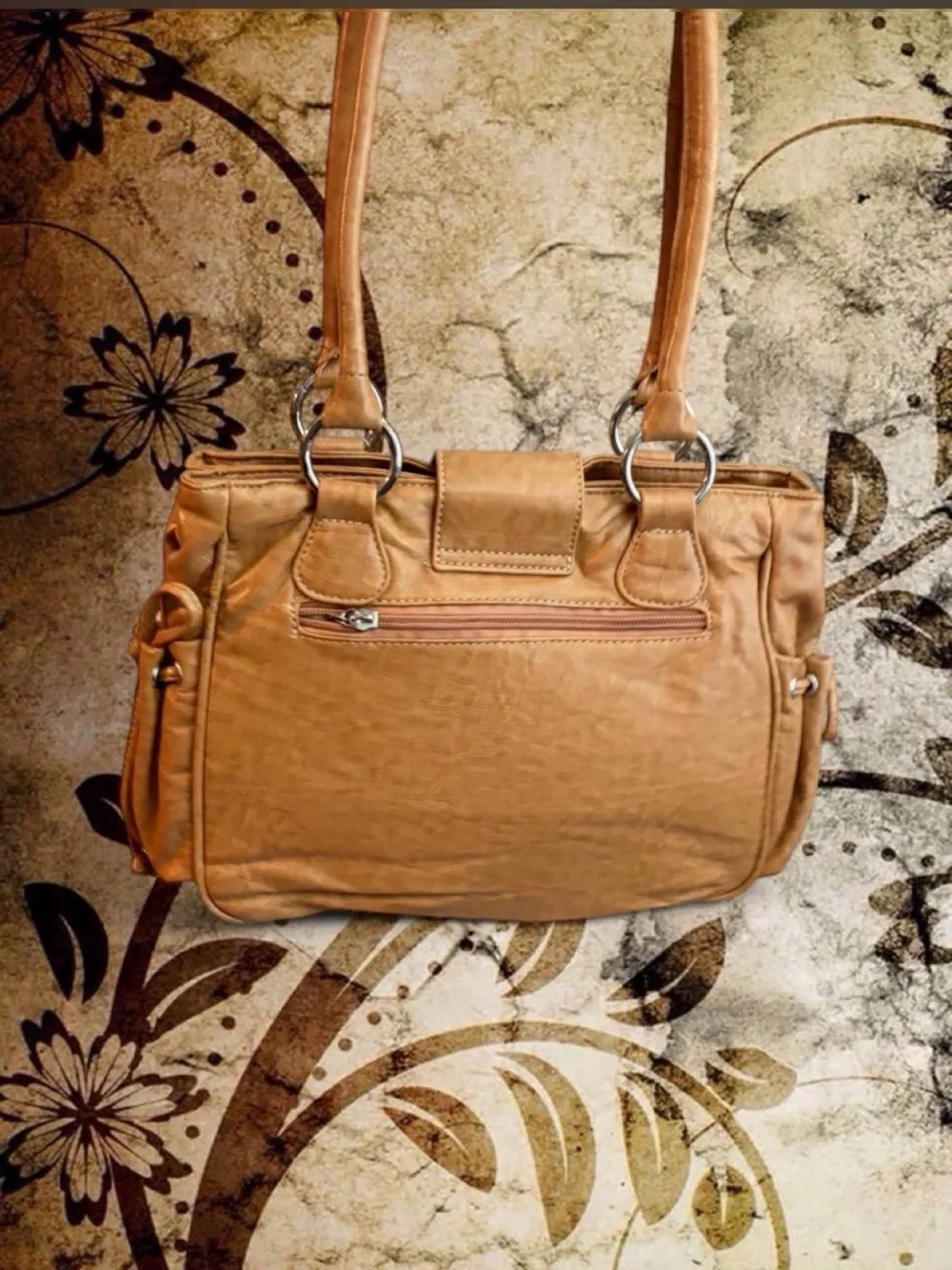 NWT jc fashion tan grommet Bag with Chain y2k grunge fairy core hobo